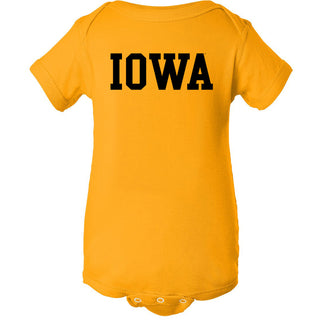 University of Iowa Hawkeyes Basic Block Infant Creeper - Gold