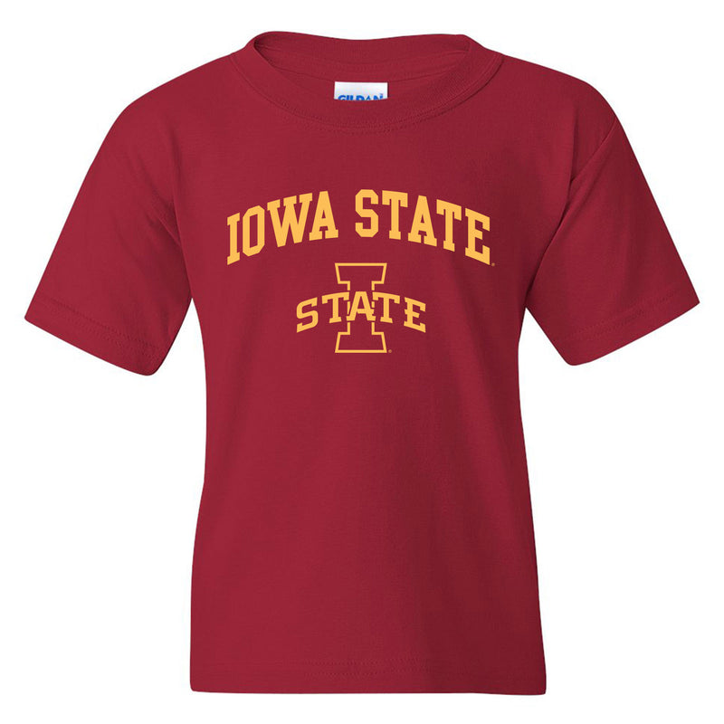 Iowa State University Cyclones Arch Logo Youth Short Sleeve T Shirt - Cardinal