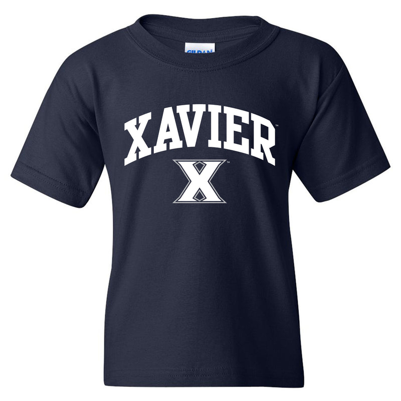 Xavier University Musketeers Arch Logo Youth Short Sleeve T-Shirt - Navy