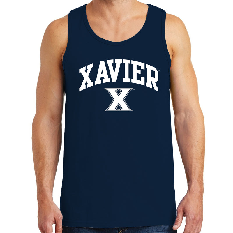 Xavier University Musketeers Arch Logo Heavy Cotton Tank Top - Navy