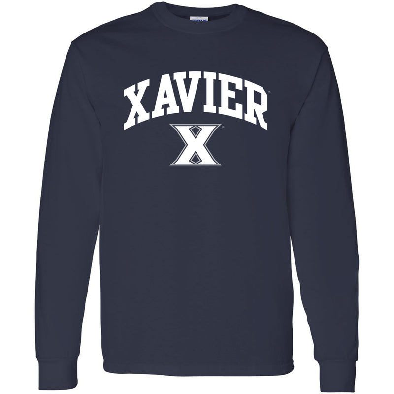 Xavier University Musketeers Arch Logo Long Sleeve T-Shirt - Navy