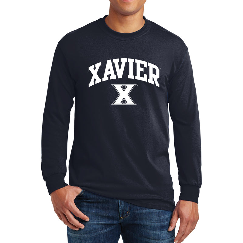 Xavier University Musketeers Arch Logo Long Sleeve T-Shirt - Navy
