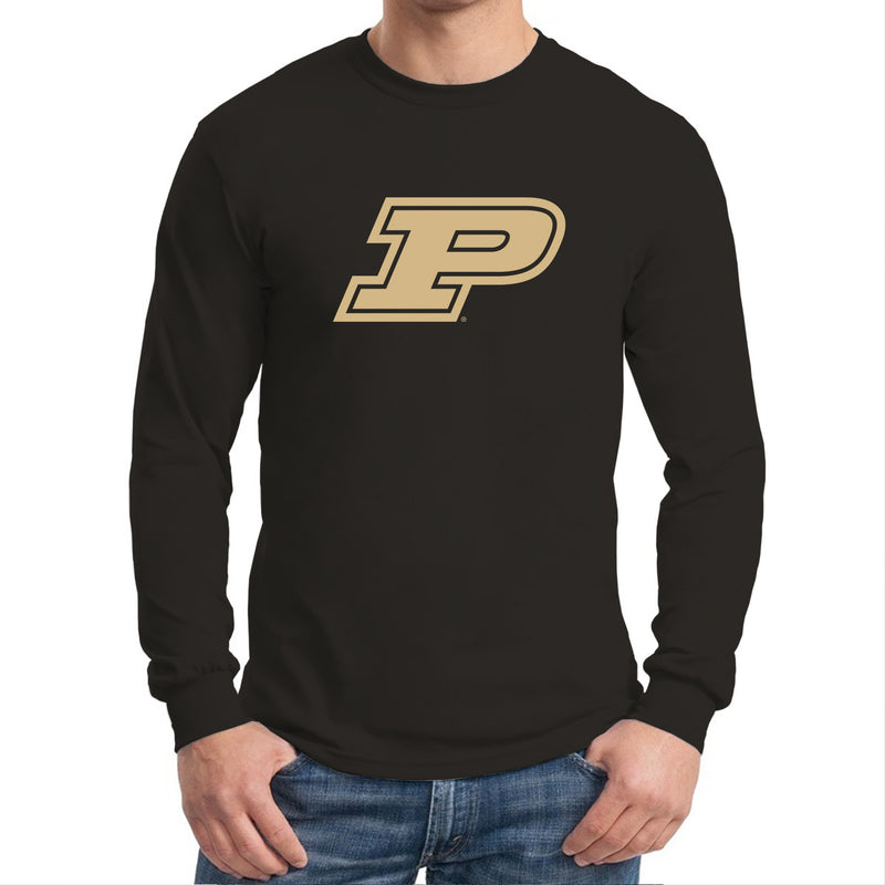 Purdue University Boilermakers Primary Logo Long Sleeve T Shirt - Black