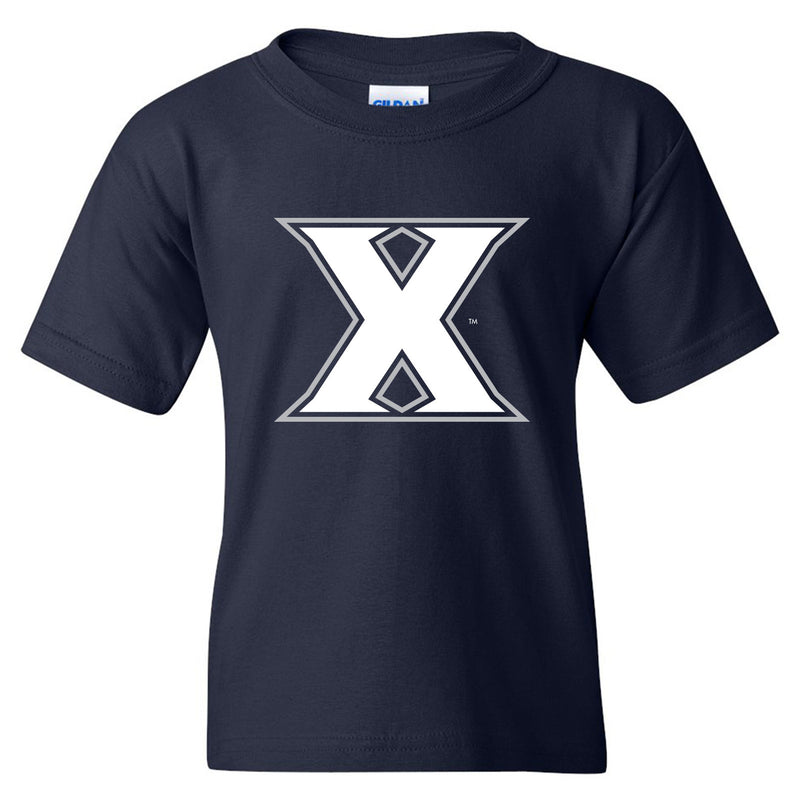 Xavier University Musketeers Primary Logo Youth Short Sleeve T Shirt - Navy