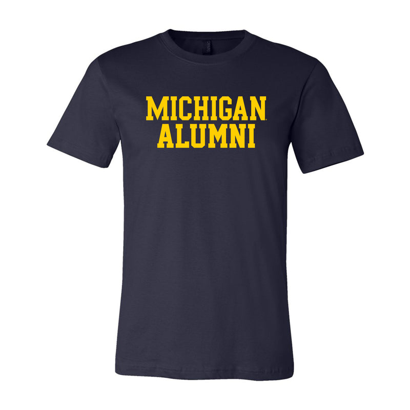 Basic Block Alumni University of Michigan Canvas Jersey Short Sleeve T Shirt - Navy