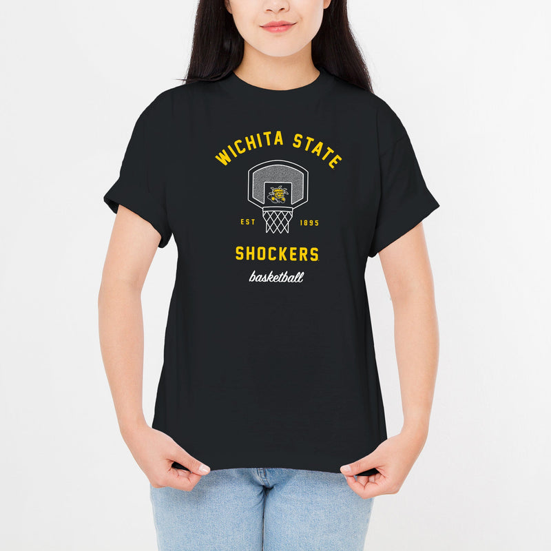 Wichita State University Shockers Basketball Net Short Sleeve T-Shirt - Black