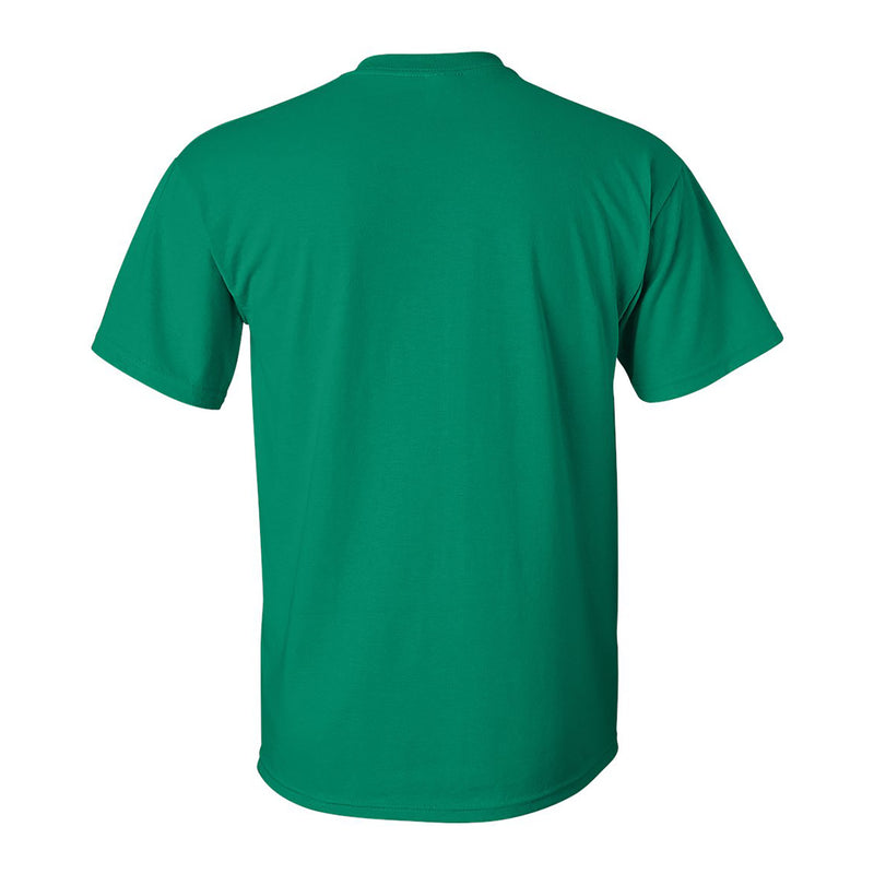 Florida Gulf Coast University Eagles Hibiscus Pattern Blocks Basic Cotton Short Sleeve T Shirt - Kelly