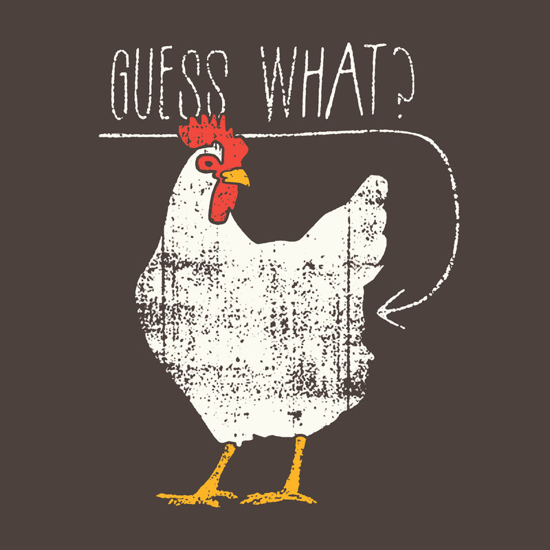 Guess What? Chicken Butt: Funny Graphic T-Shirt - YOUTH - Dark Chocolate