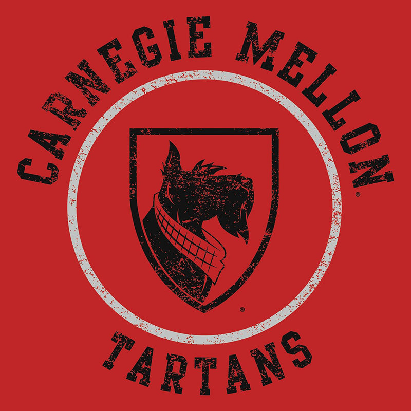 Carnegie Mellon University Tartans Circle Logo Short Sleeve T Shirt - Red