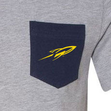 University of Toledo Rockets Pocket Short Sleeve T-Shirt - Athletic Heather/Navy