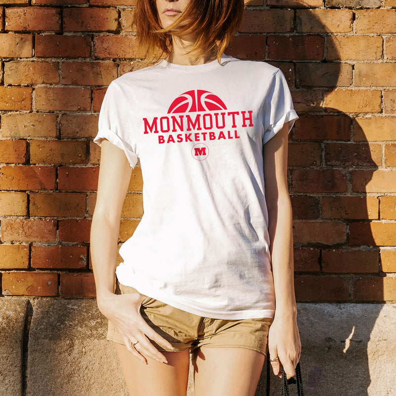 Monmouth College Fighting Scots Basketball Hype Short Sleeve T Shirt - White