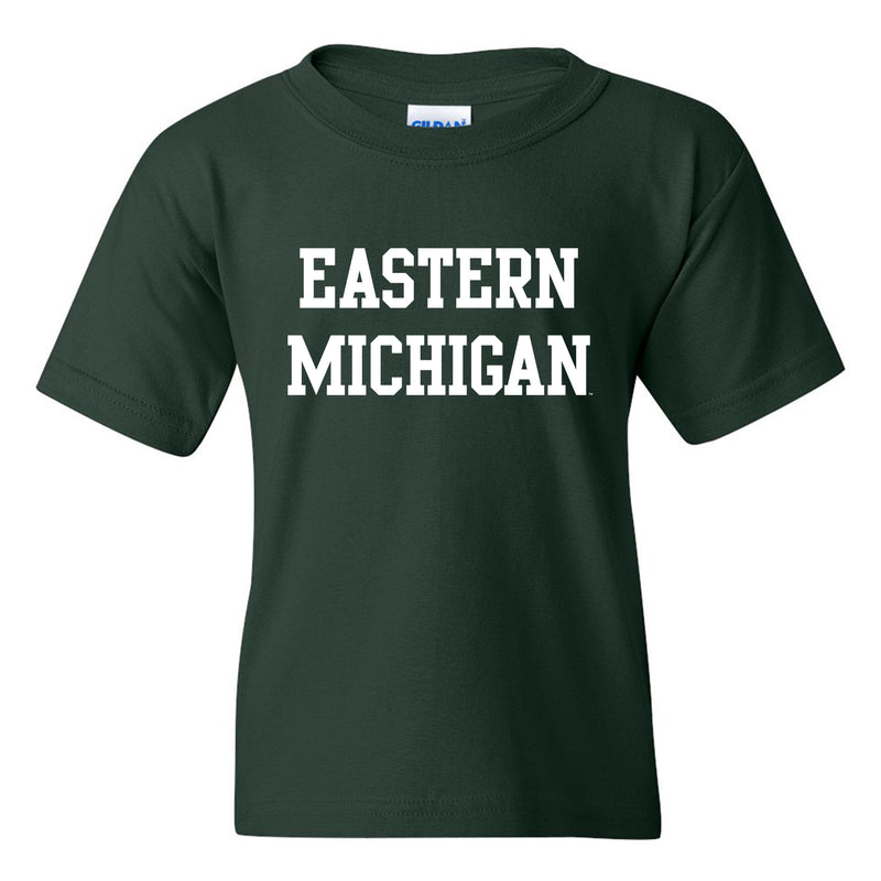 Eastern Michigan University Eagles Basic Block Youth Short Sleeve T Shirt - Forest