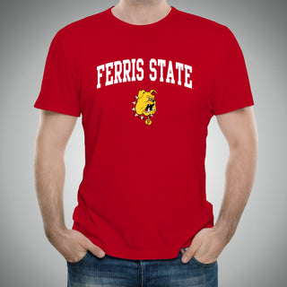 Ferris State University Bulldogs Arch Logo Short Sleeve T Shirt - Red