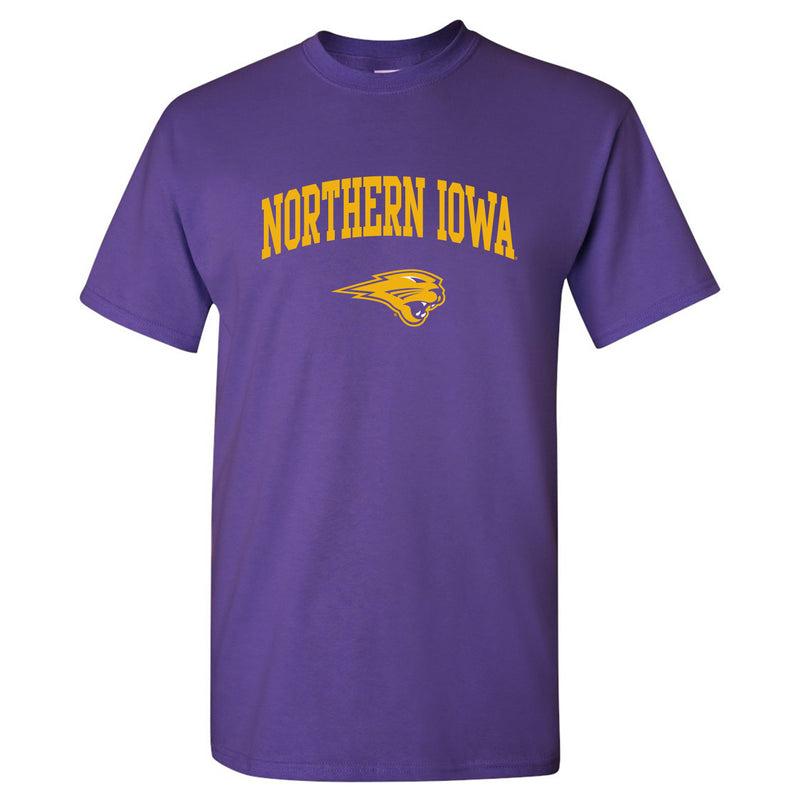 University of Northern Iowa Panthers Arch Logo Short Sleeve T Shirt - Purple