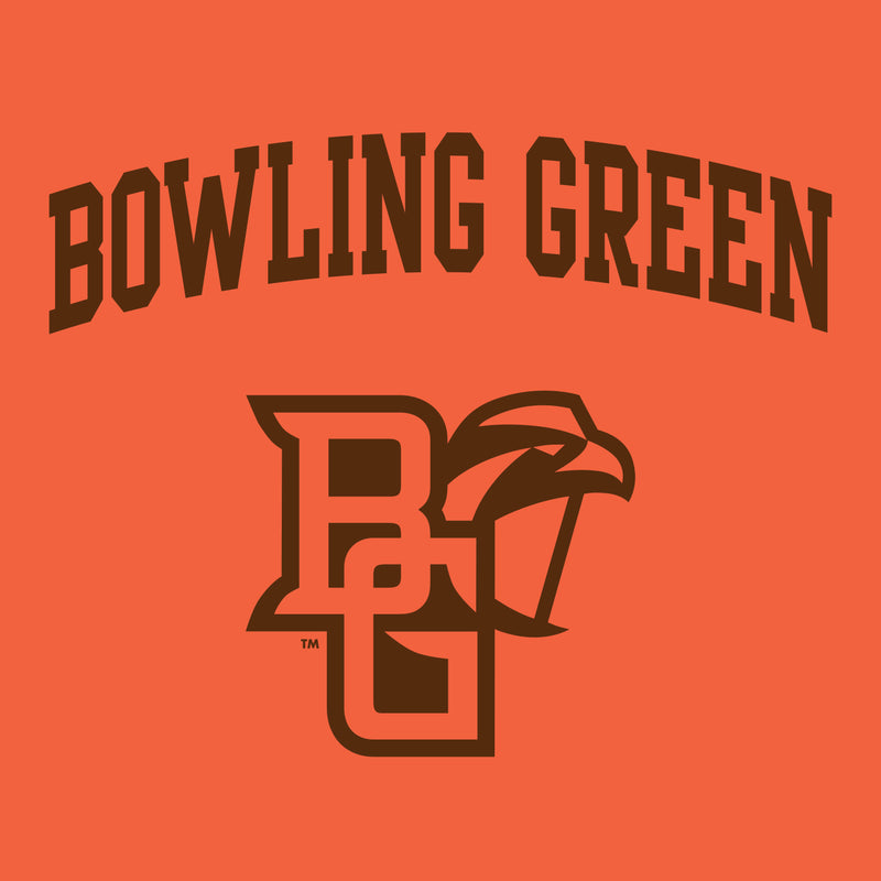 Bowling Green State University Falcons Arch Logo Basic Cotton Short Sleeve T Shirt - Orange