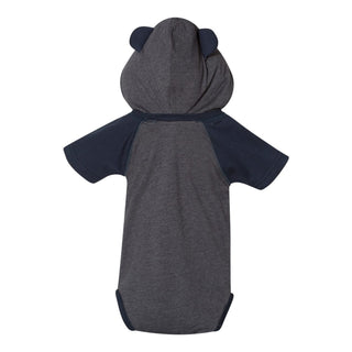 I'd Rather Be In Ann Arbor Infant Hooded Bear Ears Creeper - Vintage Navy