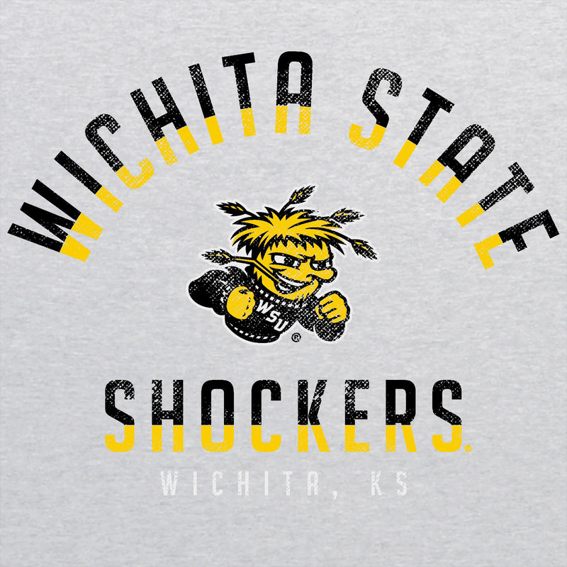 Wichita State University Shockers Division Arch Canvas Triblend Short Sleeve T Shirt - Athletic Grey