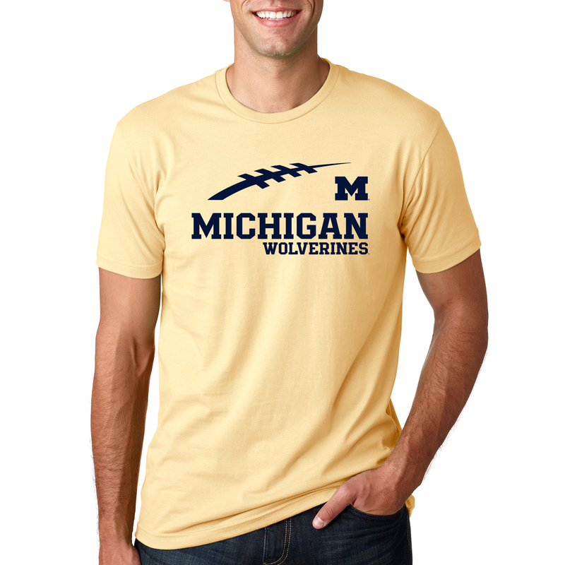 Football Horizon University of Michigan Next Level Premium Short Sleeve Tee - Banana Cream