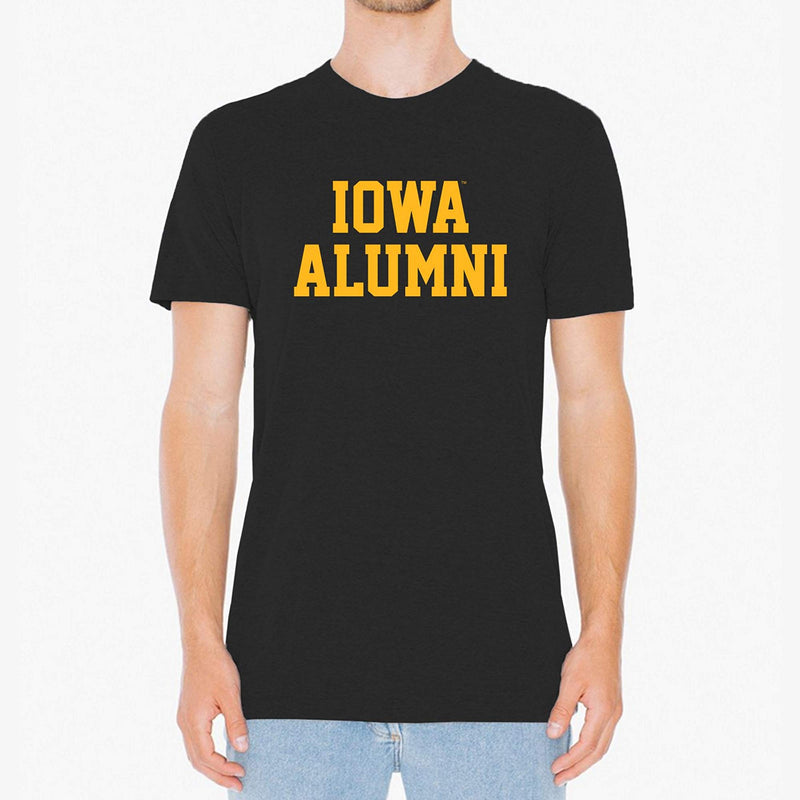 University of Iowa Hawkeyes Basic Block Alumni Next Level Triblend Short Sleeve T Shirt - Vintage Black