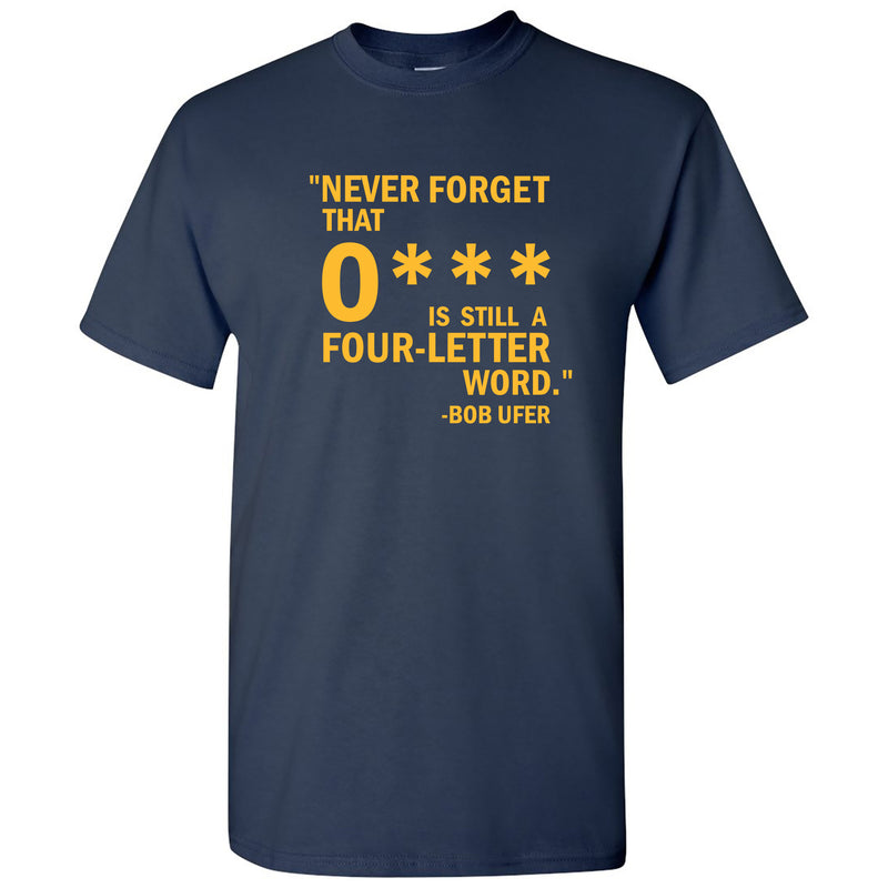 Ohio 4 Letter Word Michigan Basic Cotton Short Sleeve T Shirt - Navy