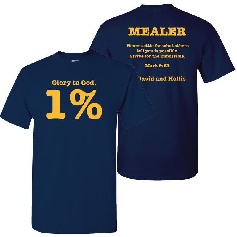 Brock Mealer One Percent University of Michigan Basic Cotton Short Sleeve T Shirt - Navy
