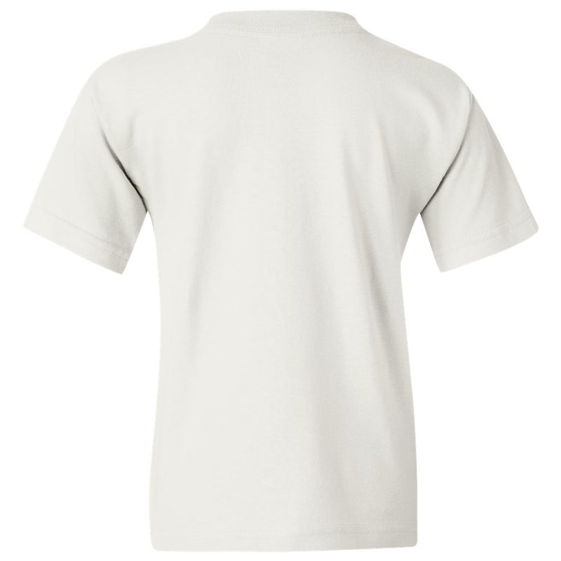 Gardner-Webb University Bulldogs Distressed Circle Logo Basic Cotton Short Sleeve Youth T Shirt - White