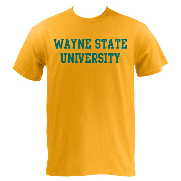 Wayne State University Warriors Basic Block Short Sleeve T-Shirt - Gold