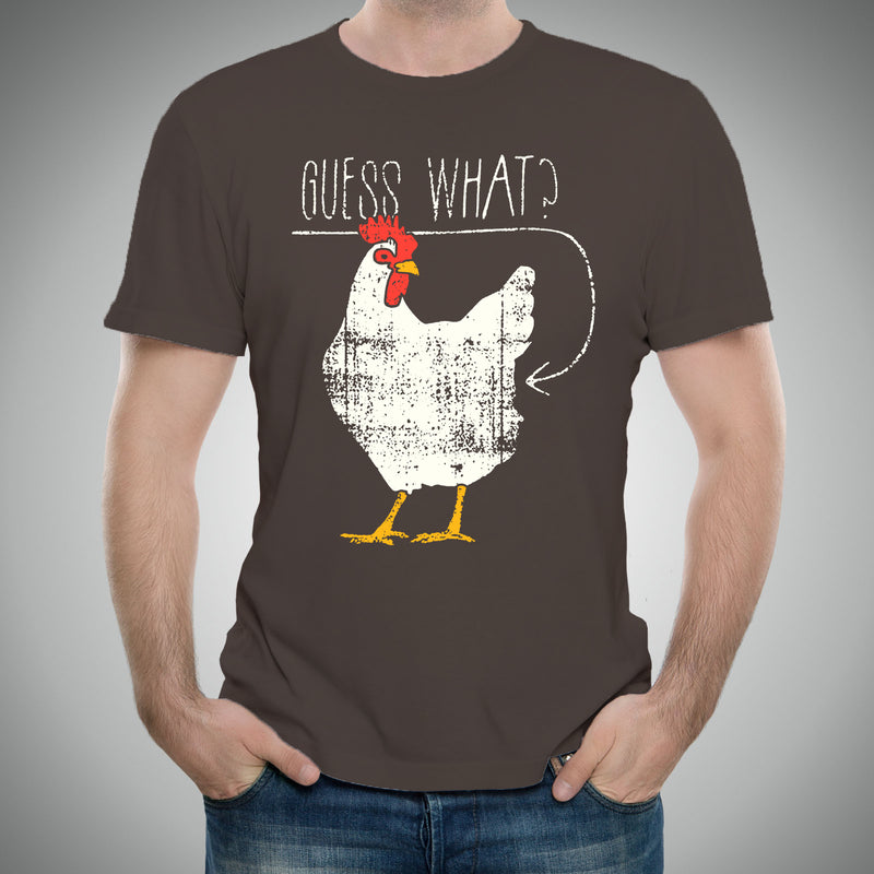 Guess What? Chicken Butt: Funny Graphic T-Shirt - Adult - Dark Chocolate