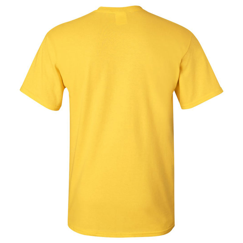 Mascot Arch Logo University of Michigan Basic Cotton Short Sleeve T Shirt - Maize