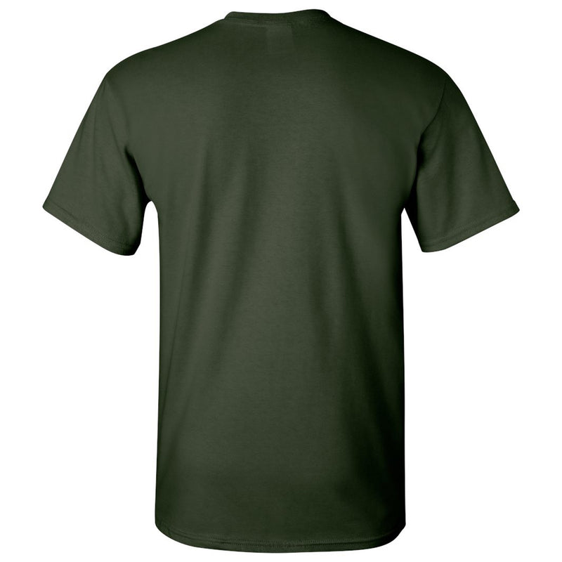 Wayne State University Warriors Distressed Circle Logo Short Sleeve T Shirt - Forest