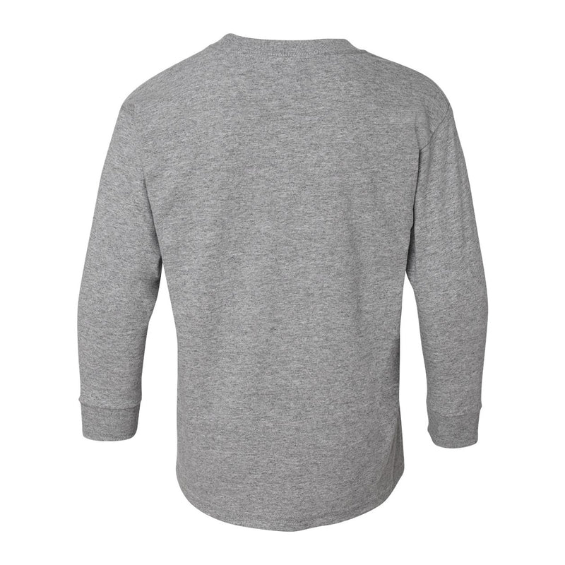 Basic Block University of Michigan Youth Basic Cotton Long Sleeve T Shirt - Sport Grey