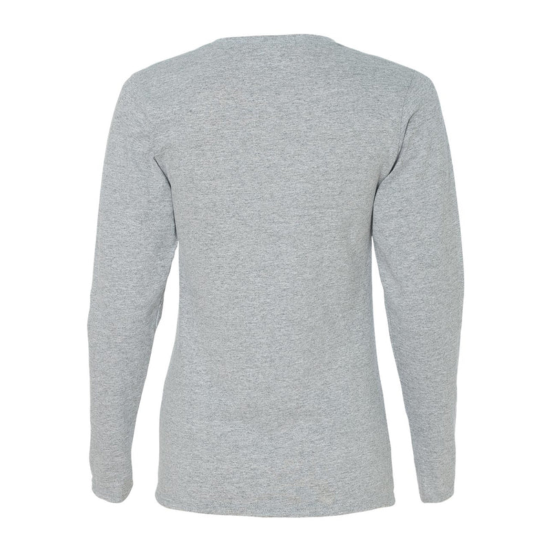 Basic Block University of Michigan Womens Basic Cotton Long Sleeve T Shirt - Sport Grey