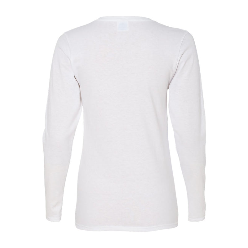 Gardner-Webb Bulldogs Distressed Circle Logo Womens Long Sleeve T Shirt - White