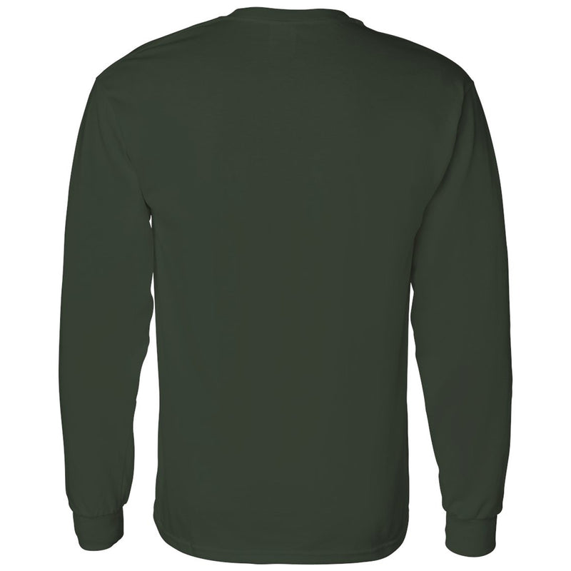 Eastern Michigan University Eagles Distressed Circle Logo Long Sleeve T Shirt - Forest