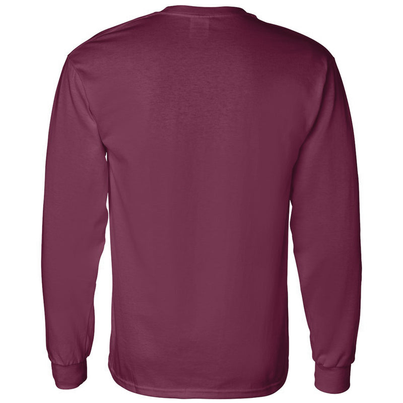 Central Michigan University Chippewas Patchwork Cotton Long Sleeve T Shirt - Maroon