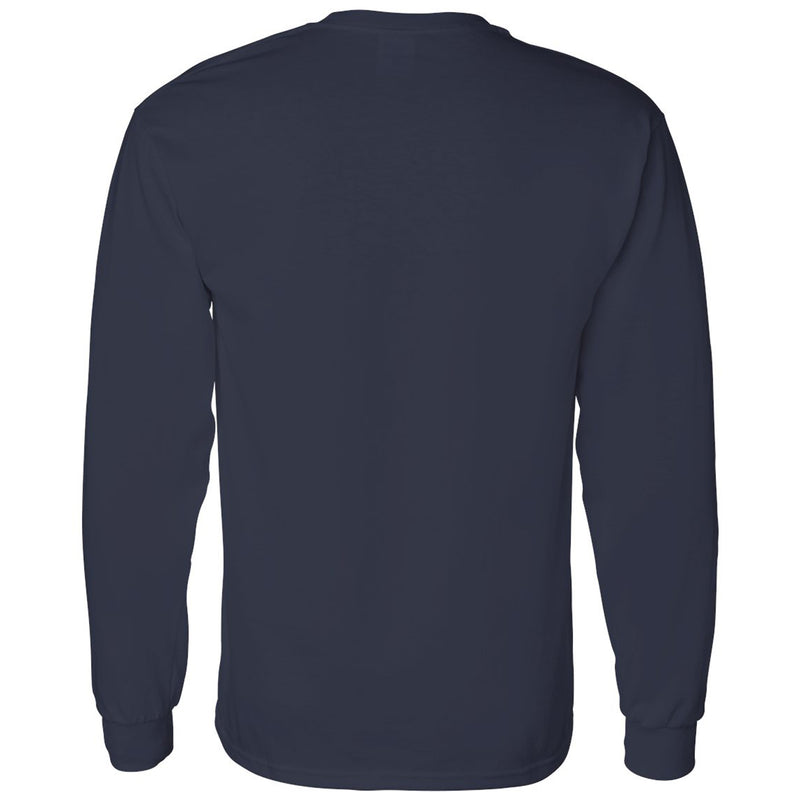 Upper Iowa University Peacocks Primary Logo Basic Cotton Long Sleeve T Shirt - Navy