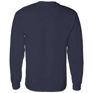 Arch Logo Basketball University of Michigan Basic Cotton Long Sleeve T Shirt - Navy