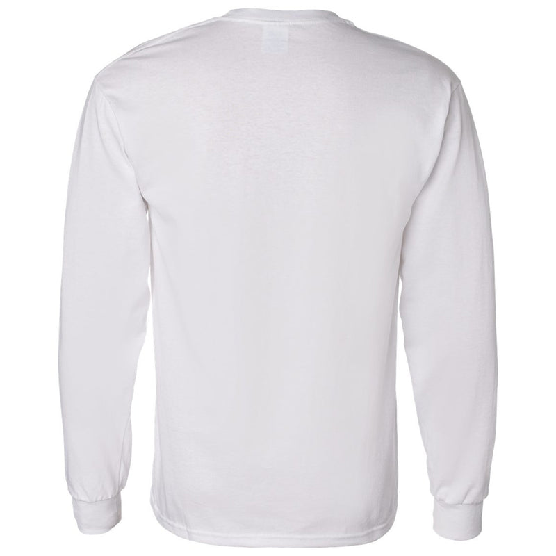 Gardner-Webb University Bulldogs Distressed Circle Logo Basic Cotton Long Sleeve T Shirt - White