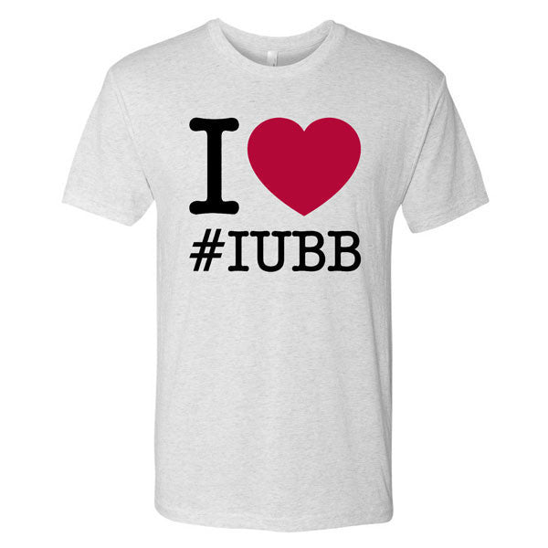 I Heart IUBB Indiana University Hoosiers Basketball Short Sleeve T-Shirt - Heather White