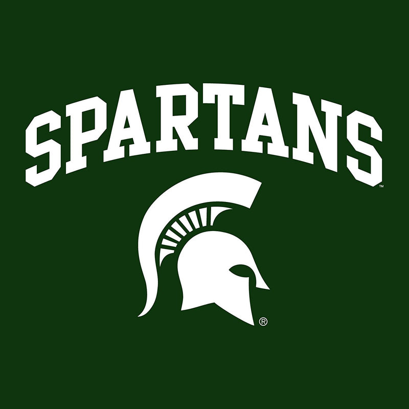 Michigan State University Spartans Mascot Arch Logo Short Sleeve T Shirt - Forest Green
