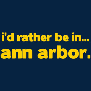 I'd Rather Be in Ann Arbor Michigan Rabbit Skins Infant Creeper - Navy