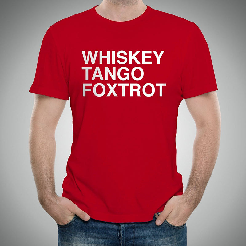 Whiskey, Tango, Foxtrot WTF Funny Humor Adult Basic Cotton T Shirt - Red
