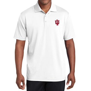 Indiana University Hoosiers Trident Left Chest Embroidered Polo - White