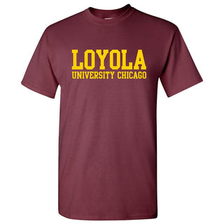 Loyola University Chicago Ramblers Basic Block Short Sleeve T-Shirt - Maroon