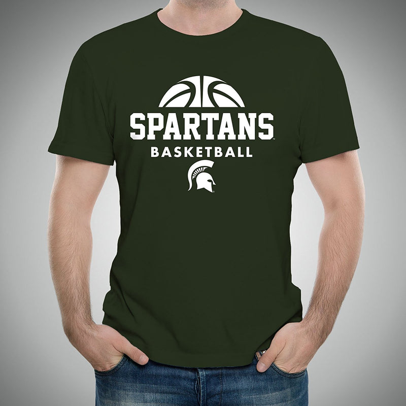 Michigan State University Spartans Basketball Hype Short Sleeve T Shirt - Forest Green