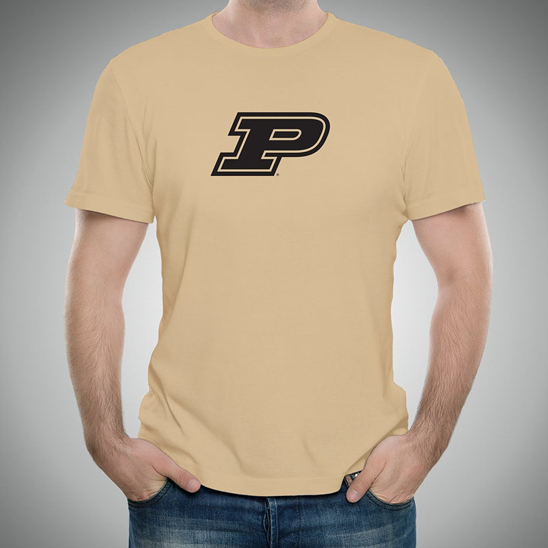 Purdue University Boilermakers Block P Short Sleeve T Shirt - Vegas Gold