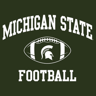 Michigan State University Spartans Classic Football Arch Short Sleeve T Shirt - Forest Green