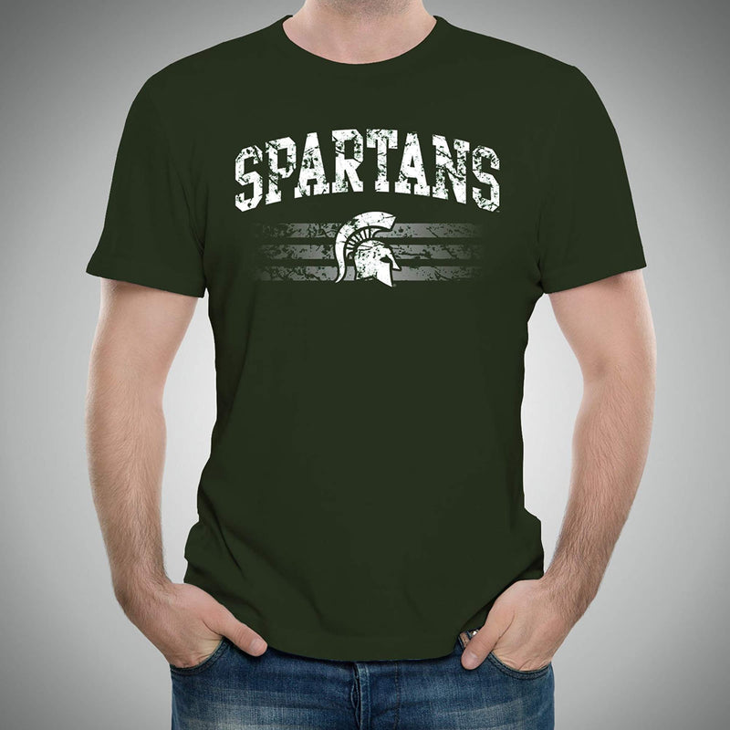 Michigan State University Spartans Dynasty Logo Next Level Short Sleeve T Shirt - Forest Green