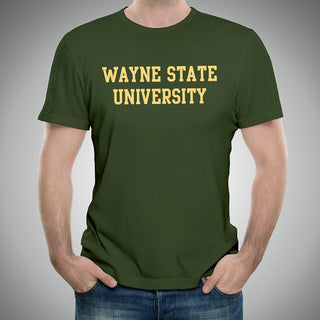 Wayne State University Warriors Basic Block Short Sleeve T-Shirt - Forest Green