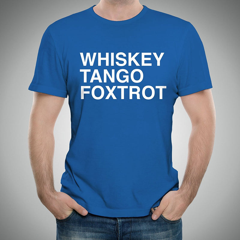 Whiskey, Tango, Foxtrot WTF Funny Humor Adult Basic Cotton T Shirt - Royal